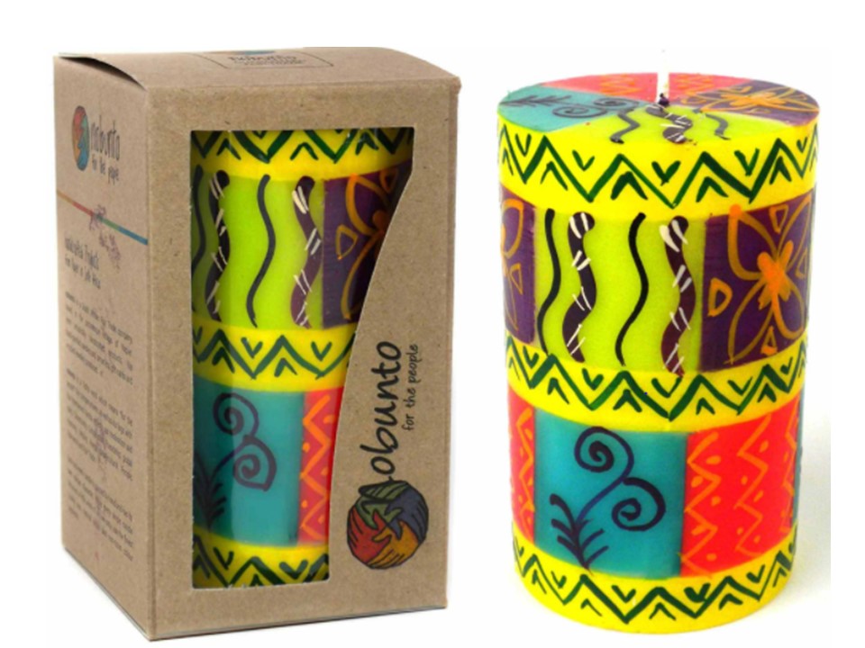 NOBUTO HAND PAINTED PILLAR CANDLE